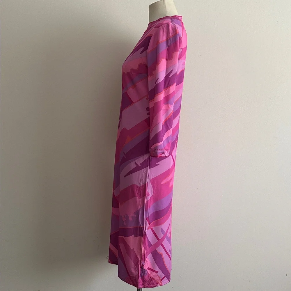 AVERADO BESSI Pucci-Esque Pink Ladies Who Lunch Cocktail SHIFT Dress sz Medium - Picture 7 of 8